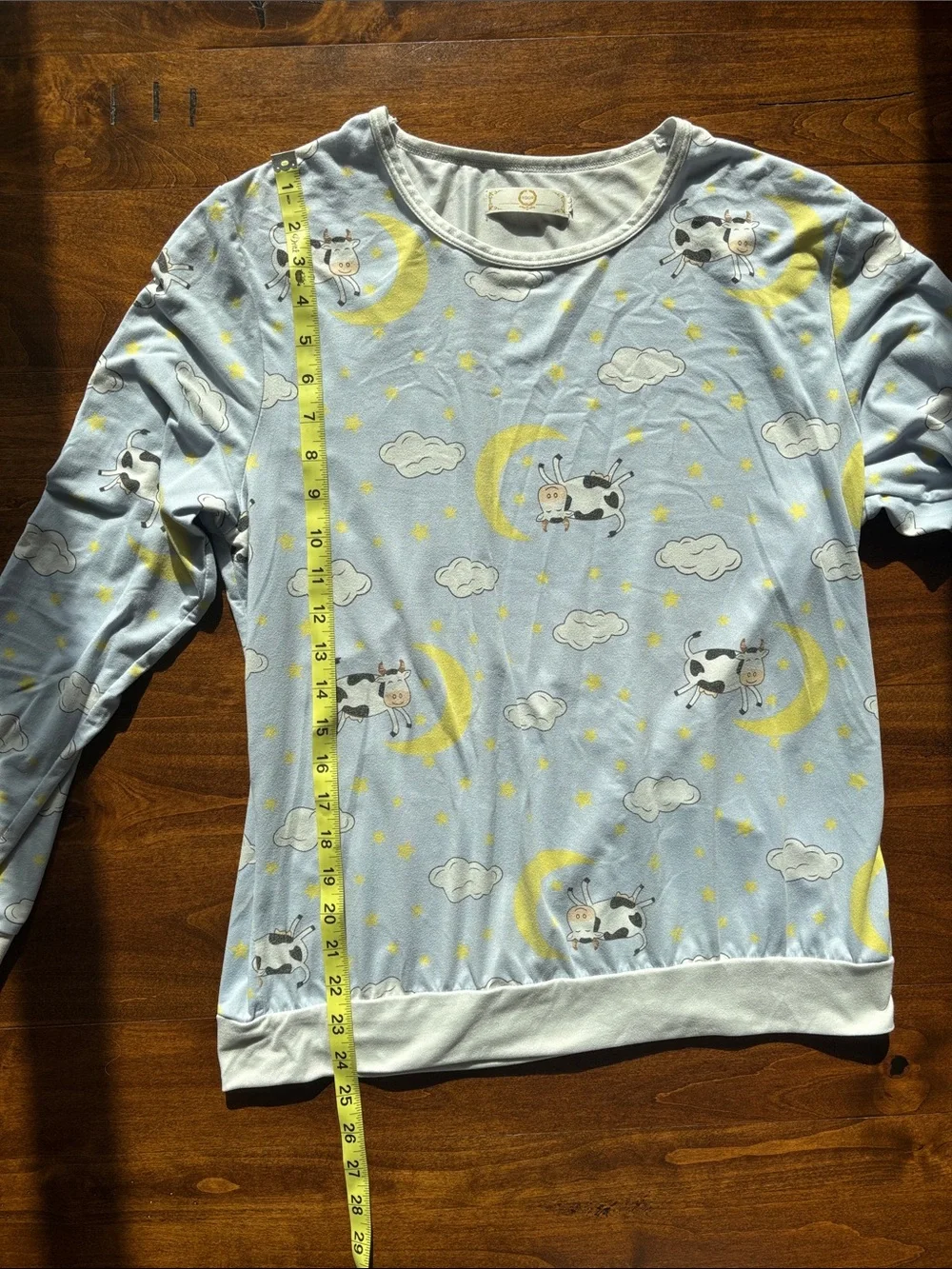Light Blue Moon & Cow Pajama Set